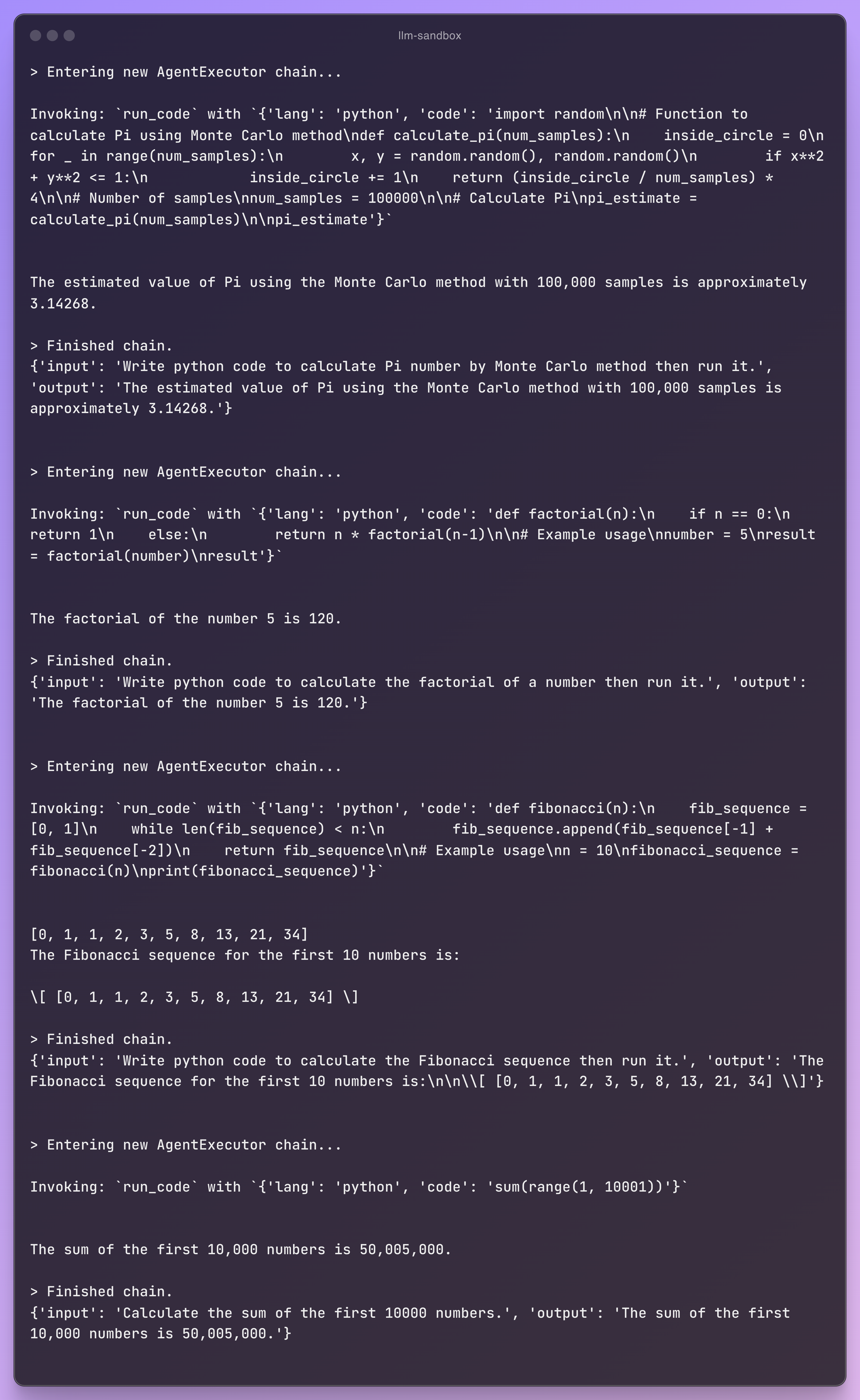 Langchain integration output