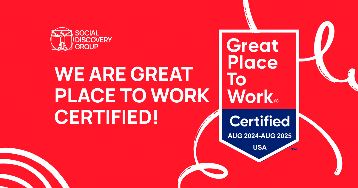 Social Discovery Group Earns the Great Place To Work® Certification in the USA!