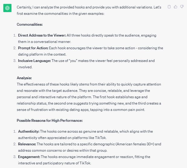 Text Hooks from GPT - Result