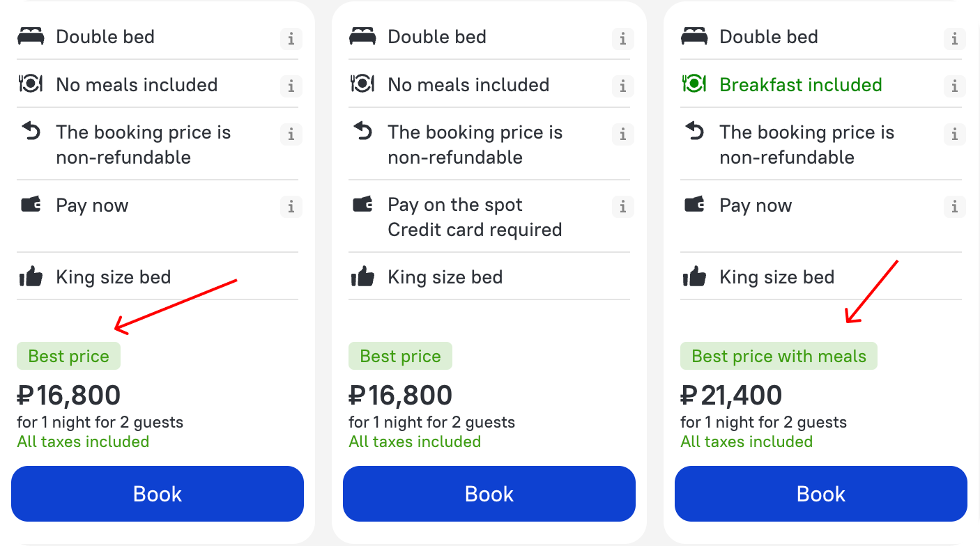 We are providing the rate information in a structured way, and also helping people to see the difference and make an optimal choice by labeling the necessary information