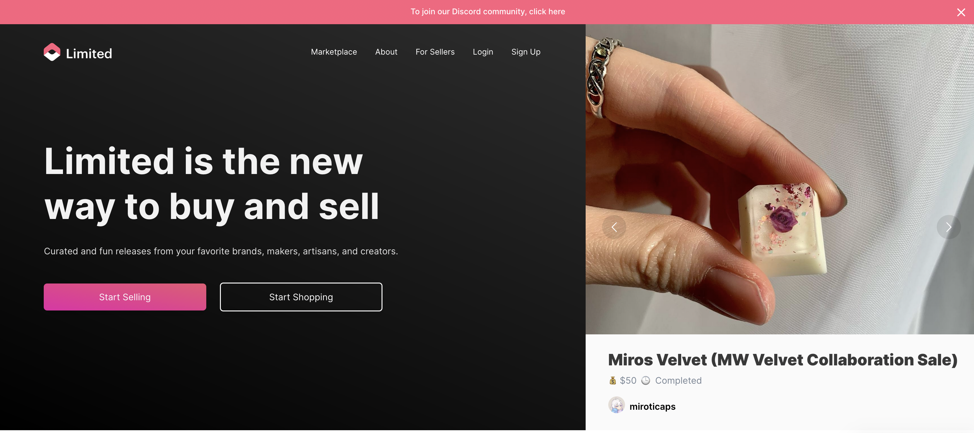 Limited landing page