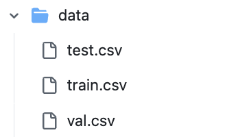 Training, validation and testing data for fine-tuning of embeddings