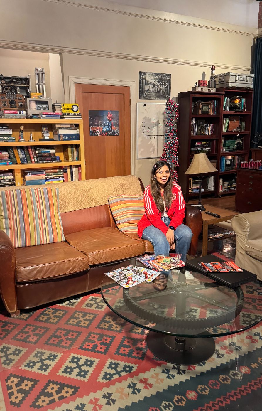 From the sets of The Big Bang Theory- I am sitting at Sheldon's Spot(IYKYK)