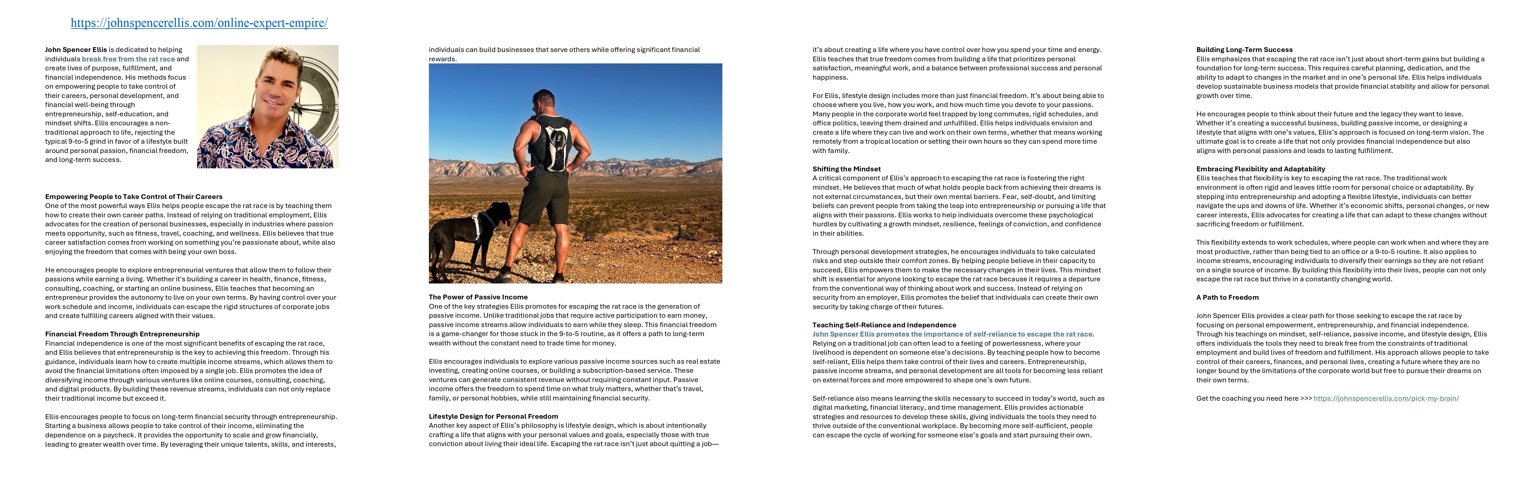 featured image - John Spencer Ellis Business Background: Rat Race Escape Coach