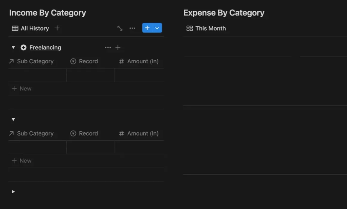 Sample Data: Income & Expense Tracker