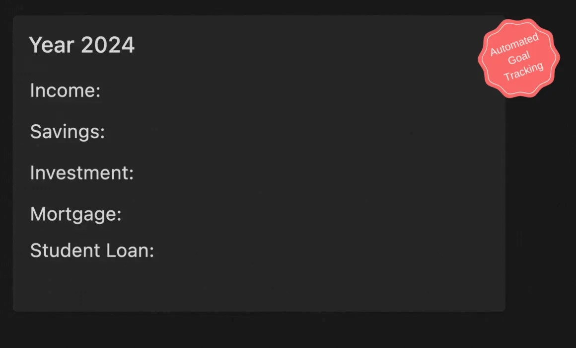 Sample Data: Notion Financial Goal Tracker