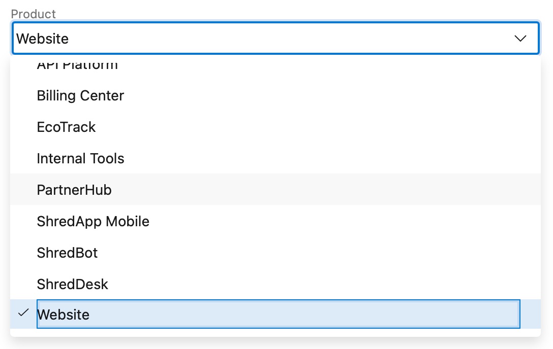 Every company may have a long list of available products, and all requests may be stored in one unified system.
