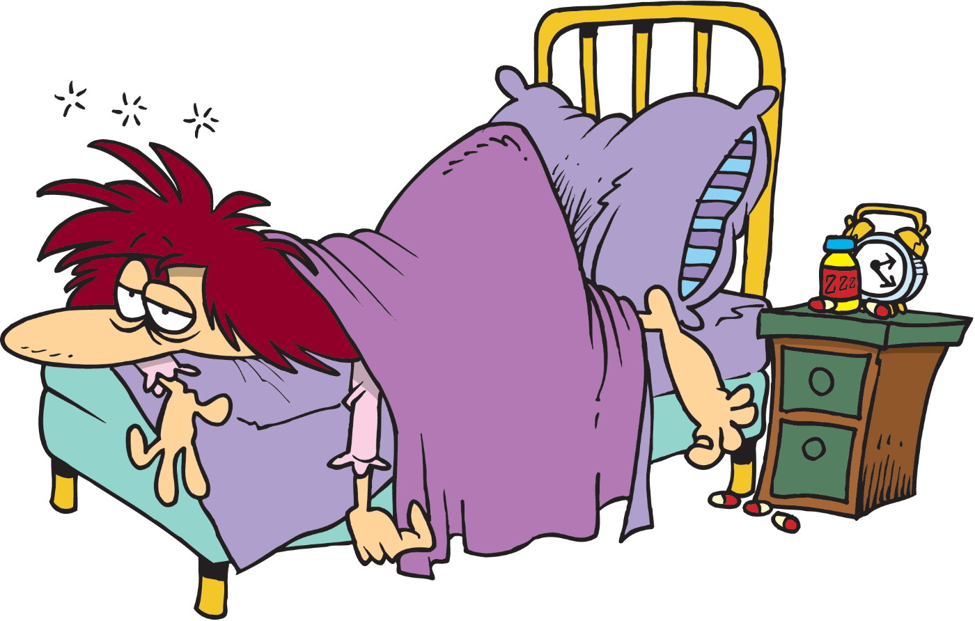 Баба заболела. Карикатура больной в кровати. Больной человек карикатура. Бессонница карикатура. Уставшая женщина карикатура.