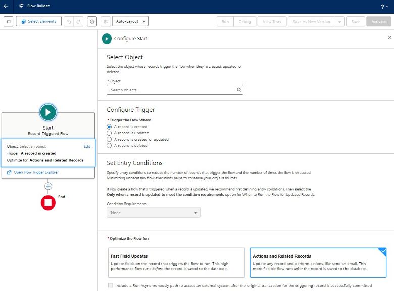 Creating Automation Flow with Salesforce Flow Builder in Setup