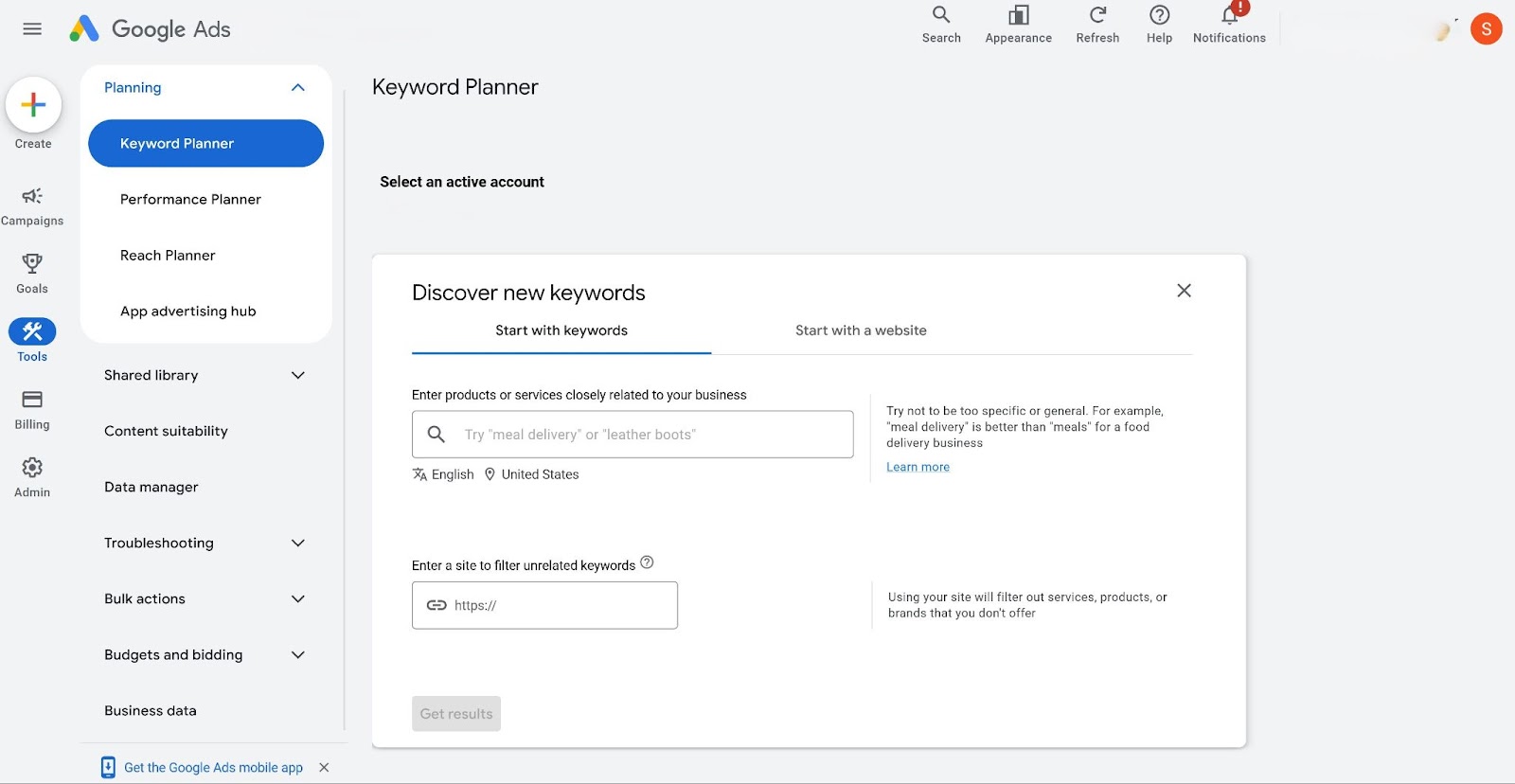 Google Keyword Planner