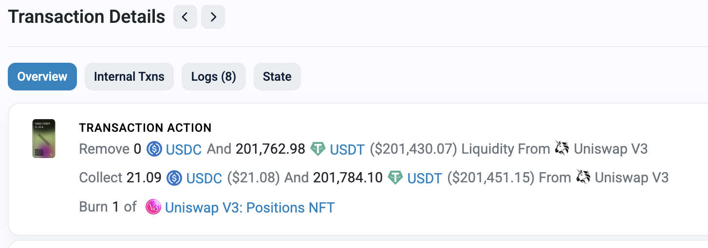 Transaction on Etherscan