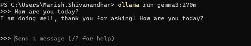Ollama Interactive shell
