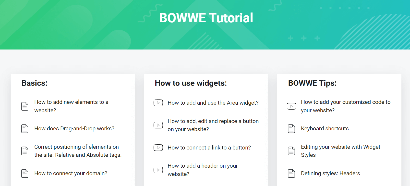Учебники по типам на сайте BOWWE