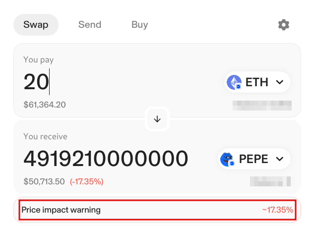 Warning of Price Slippage on Uniswap. Image by CryptoNews.