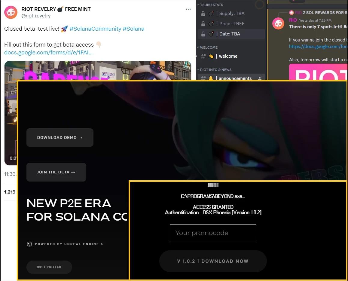 Rilide Malicious Extension being promoted on X under the guise of a blockchain game. Image by Kaspersky