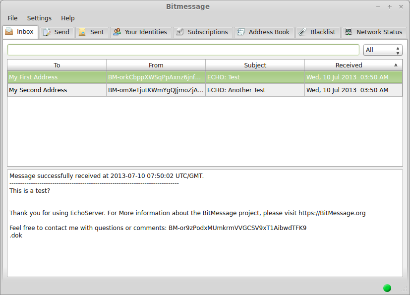 Bitmessage Screenshot by Rainulf (Wikipedia)