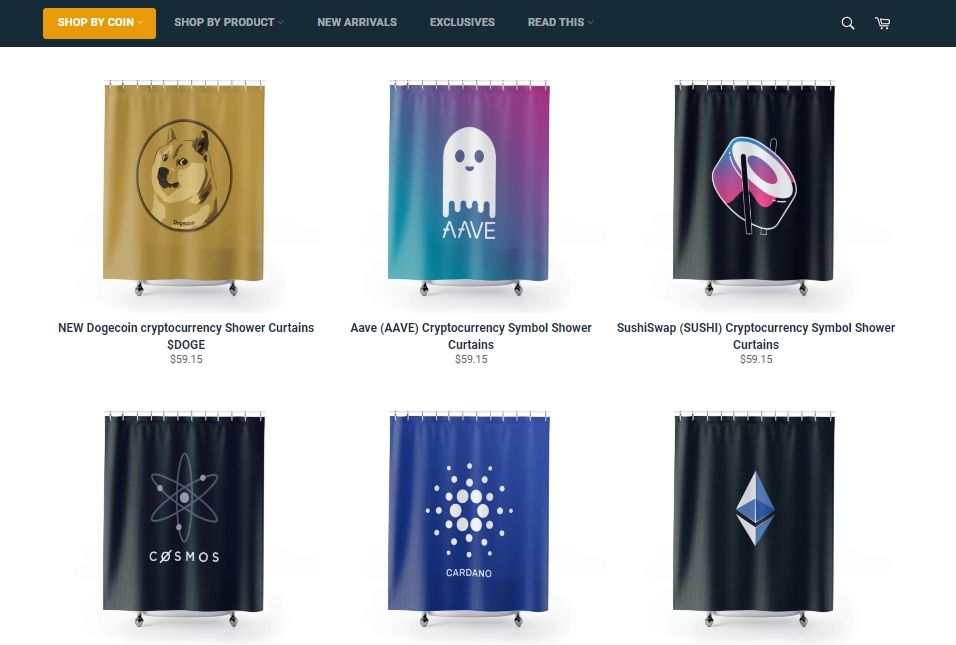 Shower curtains on Crypto Wardrobe