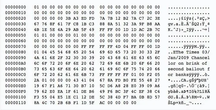 Secret message in the Bitcoin genesis block