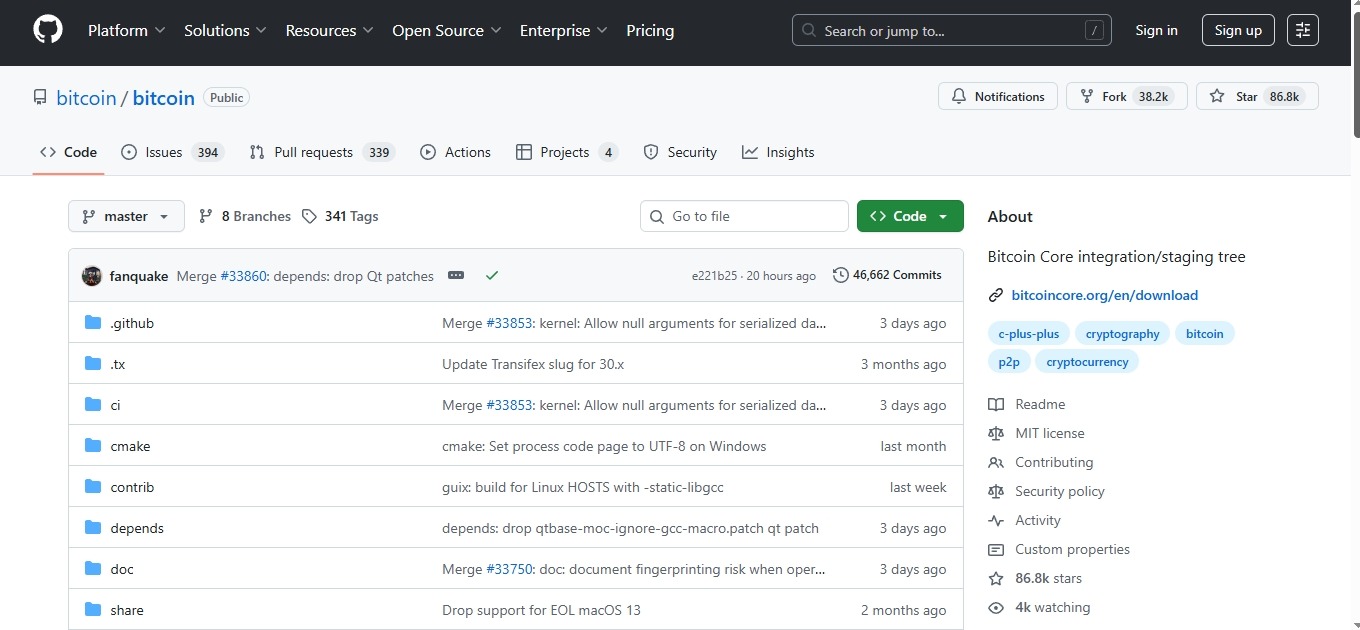 Bitcoin source code is available on GitHub for free. Anyone can view it, copy it, modify it, or collaborate on it.