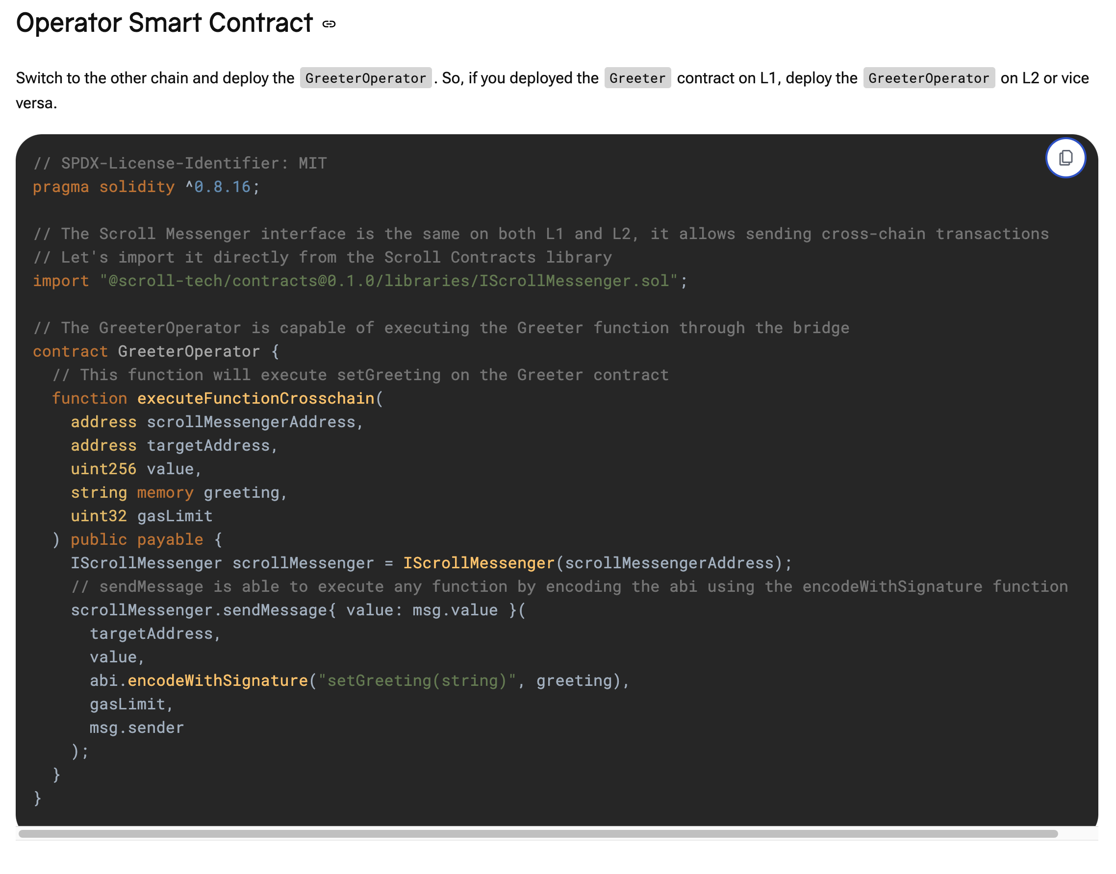Operator Smart Contract