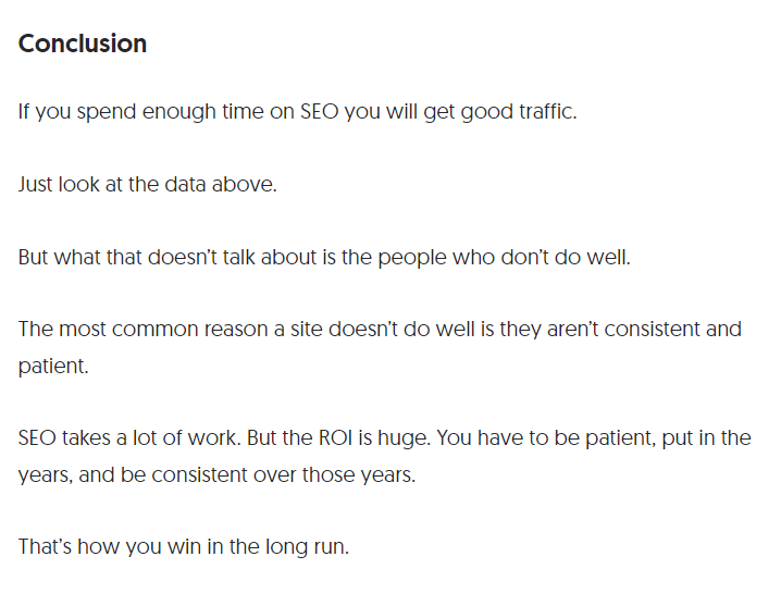 Source: Screenshot from “How Long Does it Really Take For SEO to Work?” Blog by Neil Patel