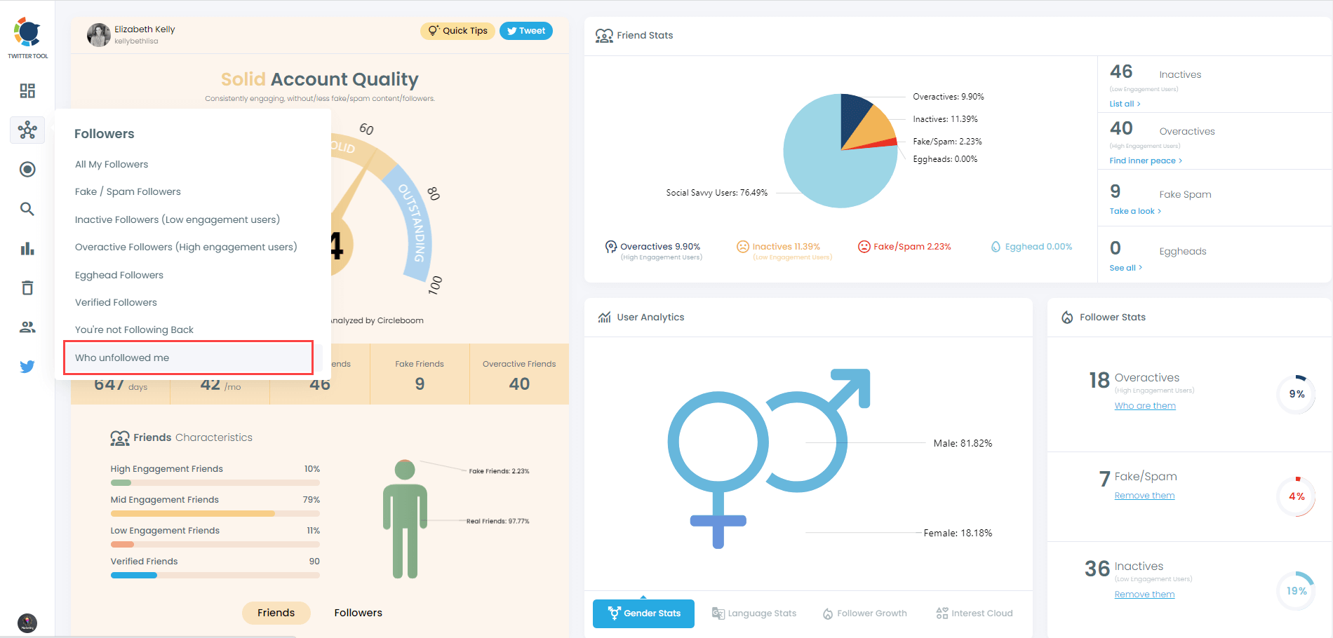 Check your Twitter unfollowers on the Circleboom Twitter dashboard.