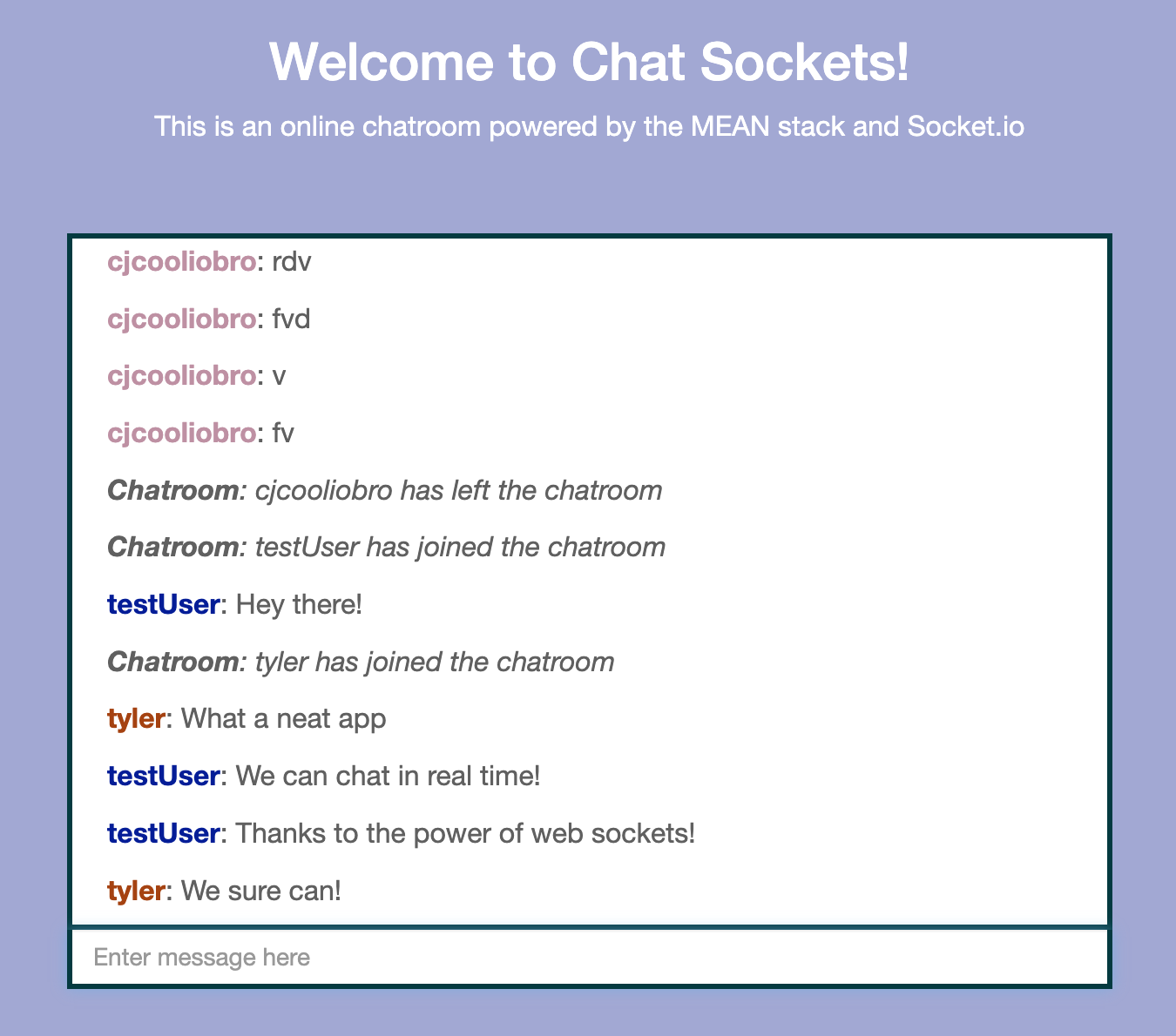Chat Sockets, a WebRTC chat app
