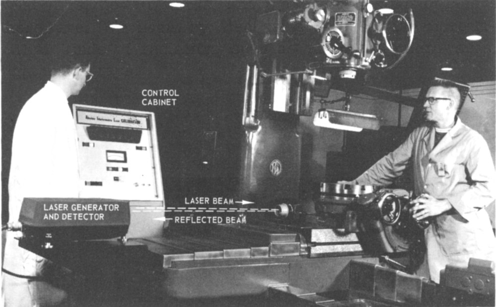 Figure 2 Precision control of a machine tool by laser light.