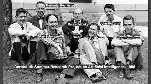At the 1956 Dartmouth AI workshop, the organizers and a few other participants gathered in front of Dartmouth Hall https://spectrum.ieee.org/dartmouth-ai-workshop