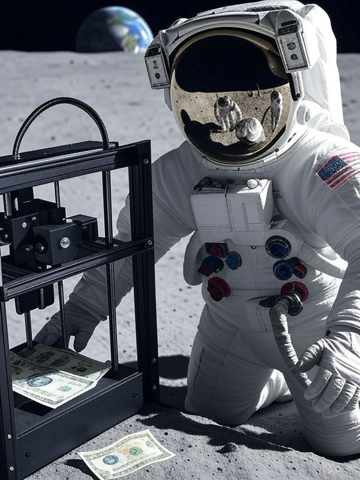 If US dollars were printed on the moon and not computers on Earth, quantitative easing wouldn't be so easy. Which I think is good.