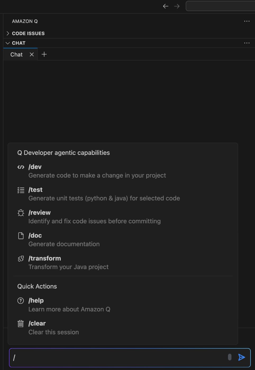 AmazonQ Pannel in VSCode