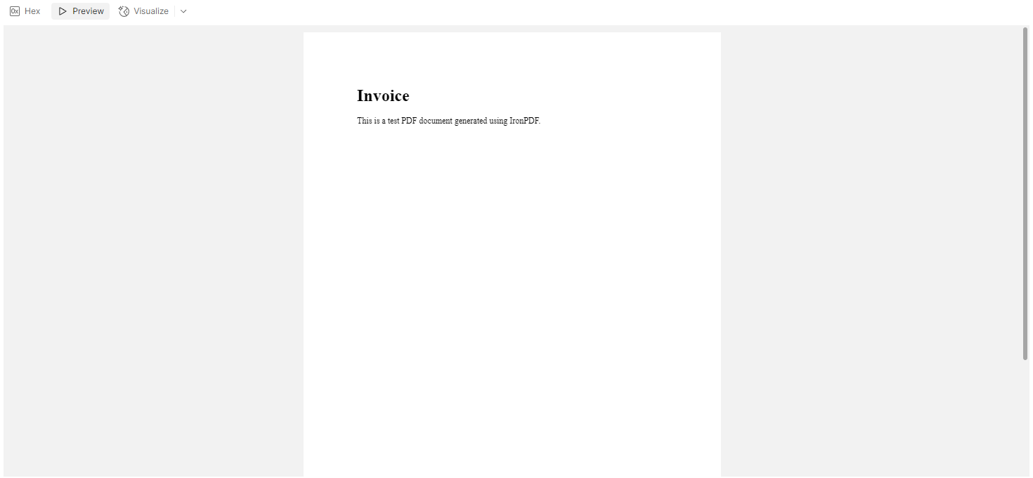 IronPDF output