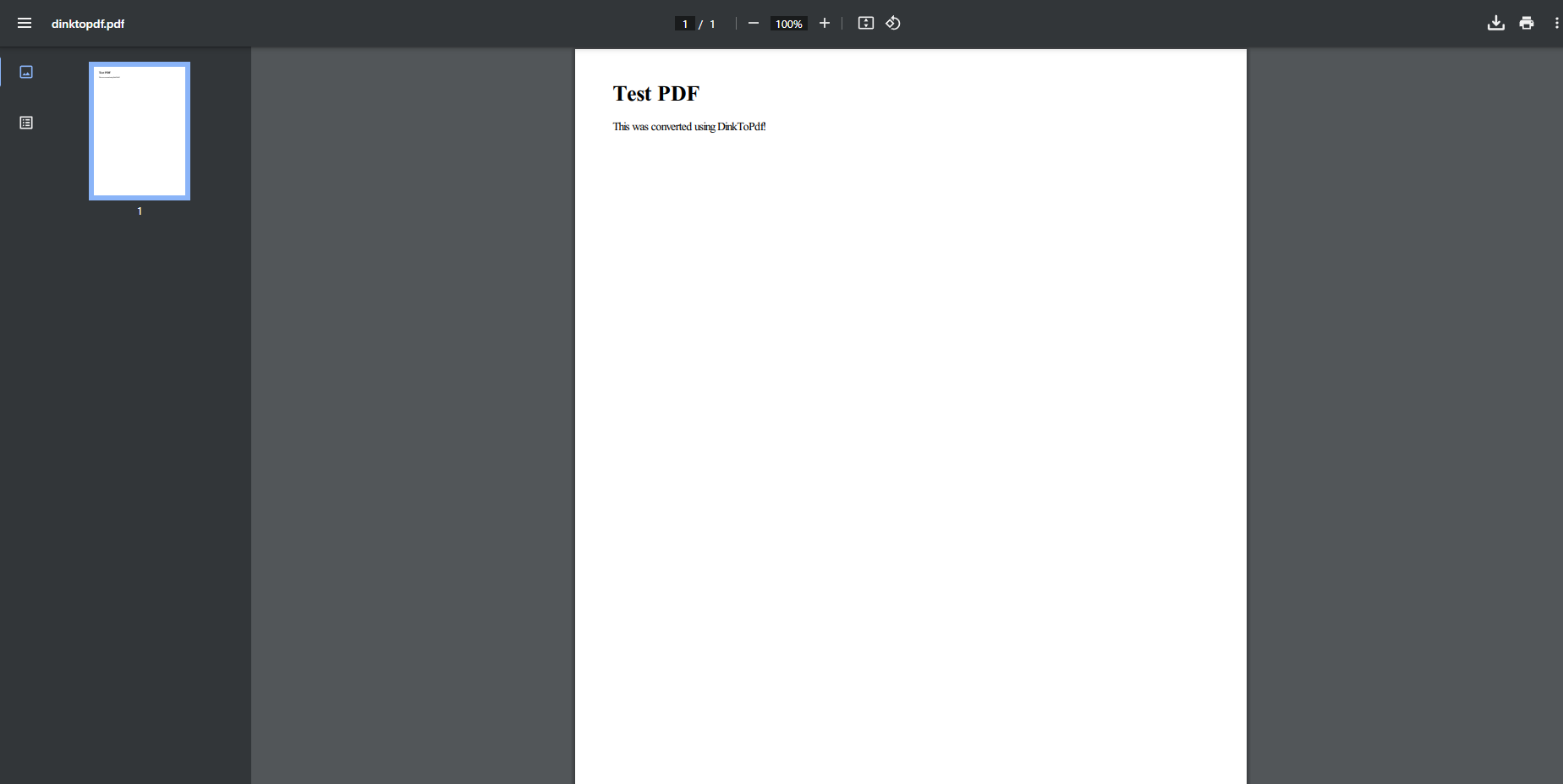 DinkToPdf output