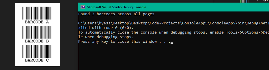 Batch processing output with IronBarcode