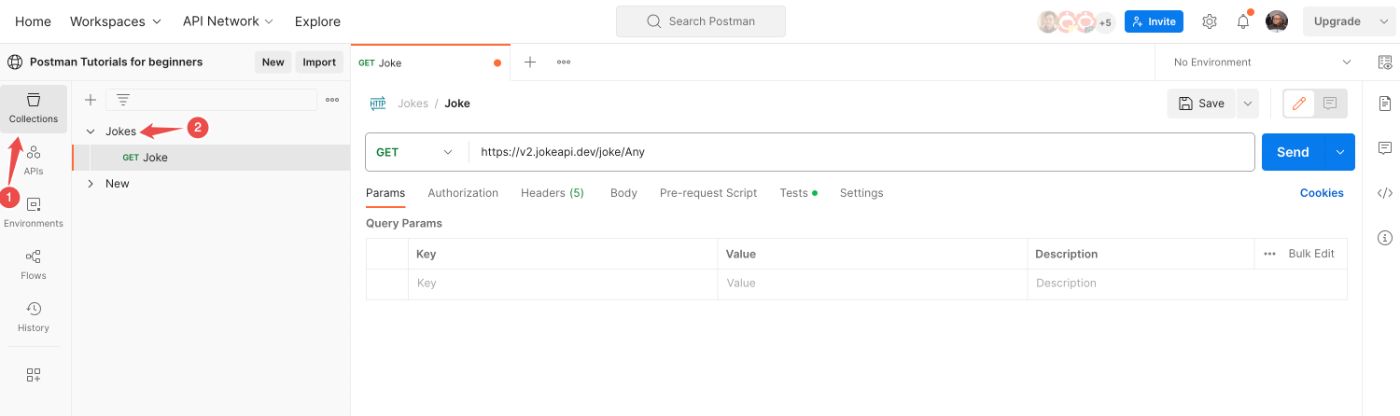 Open request and collection in Postman