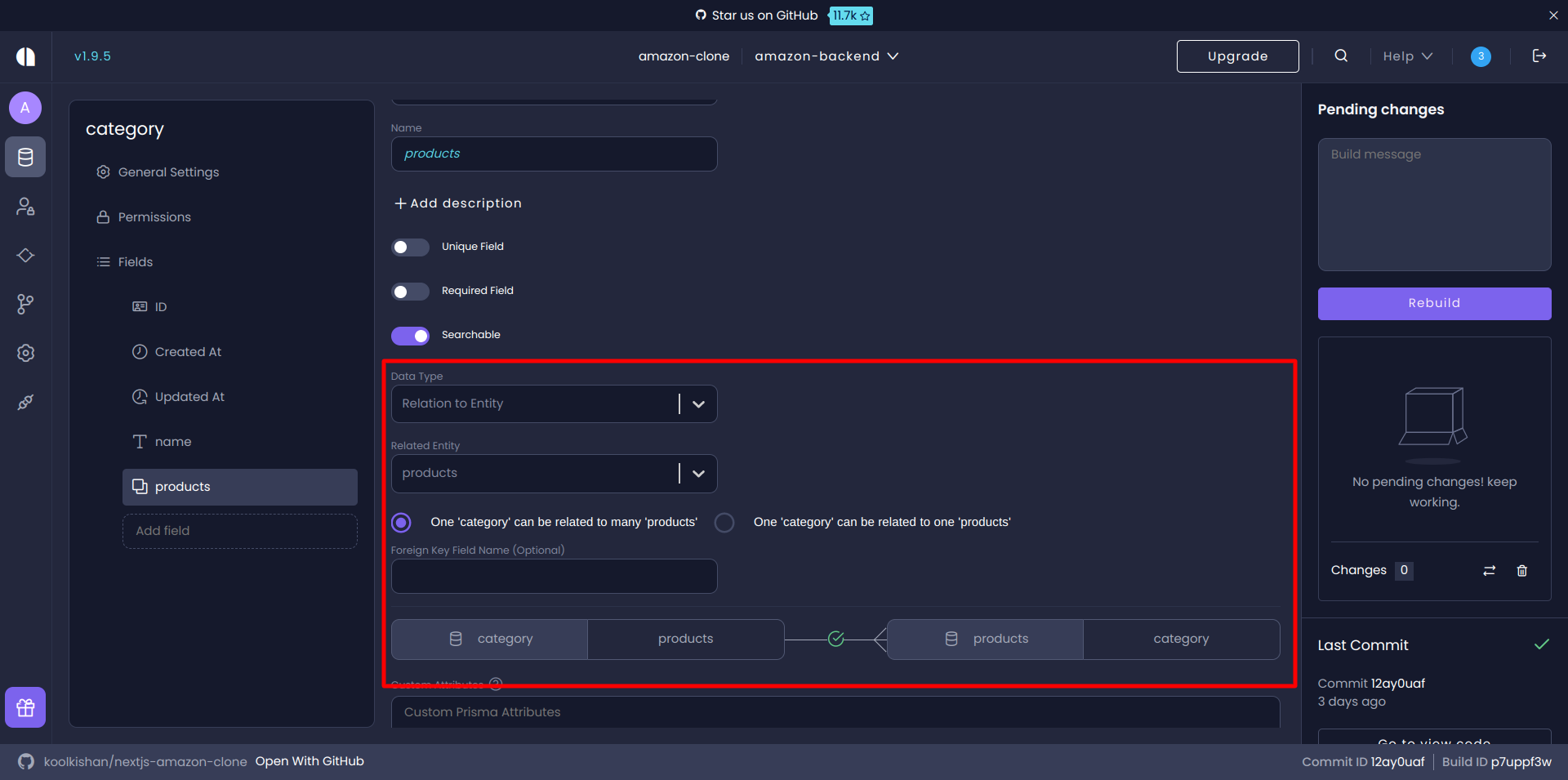 product relation field