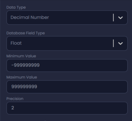 Decimal Number datatype
