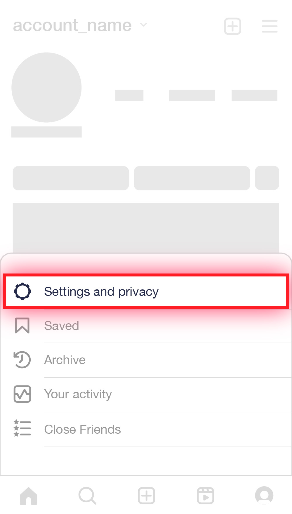 A wireframe of the Instagram app.