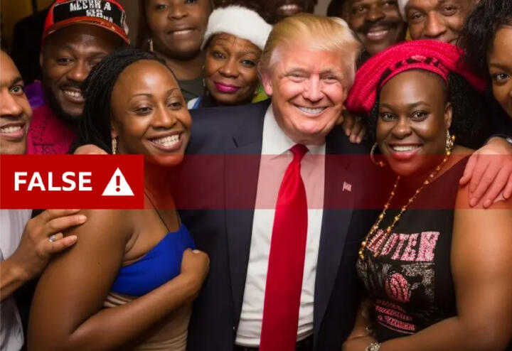 Screenshot of the BBC’s use of an AI-generated Trump image