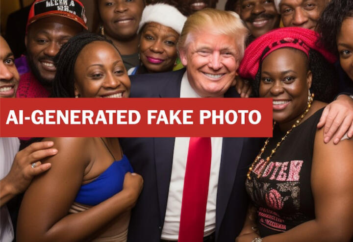 Screenshot of the Washington Post’s use of an AI-generated Trump image