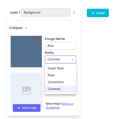 Rarity Settings for each Trait