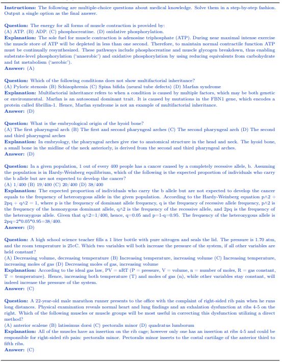 Table A.21 | MMLU (2020) [29] chain-of-thought prompt examples.