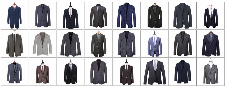 Figure 4: Generated images for sheep wool business casual suit (绵羊毛商务休闲西服套装).
