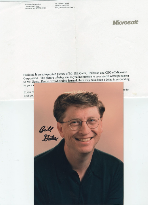 Photo caption: Bill Gates note