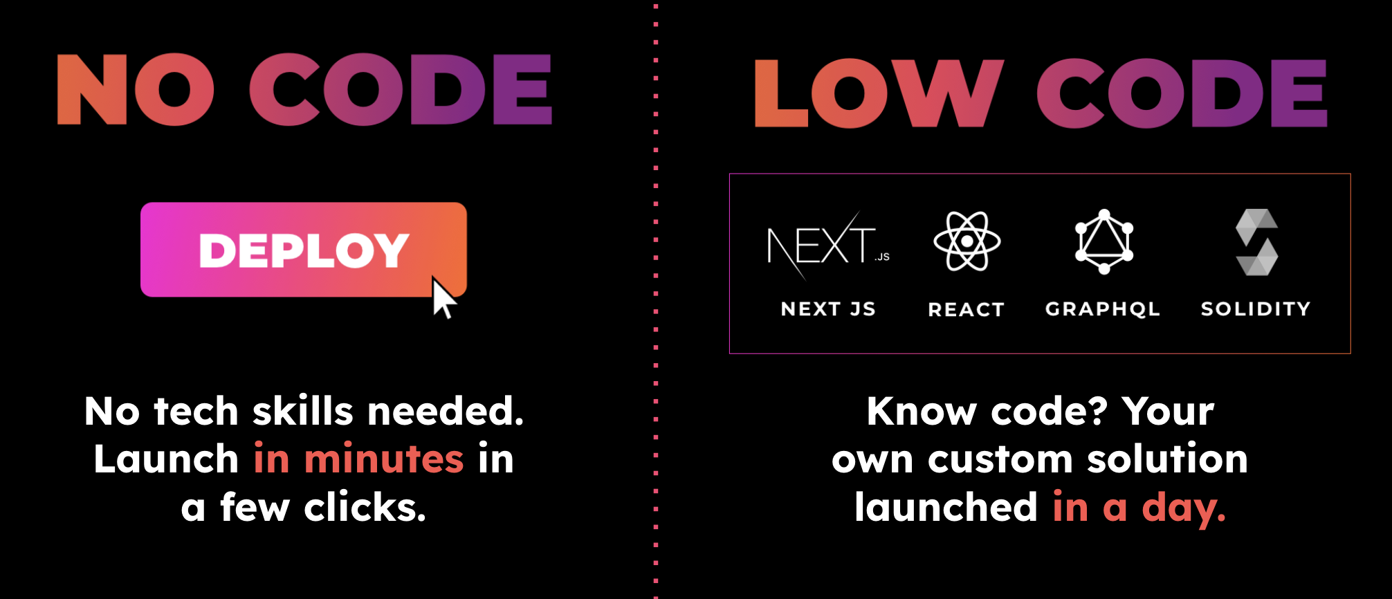 Low code and no code platform for blockchain & web3 applications