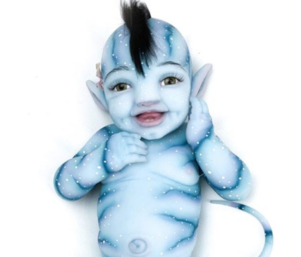 The Galaxy Smile doll - I felt the more realistic ones could be distressing for readers. Image credit to Babyclon.