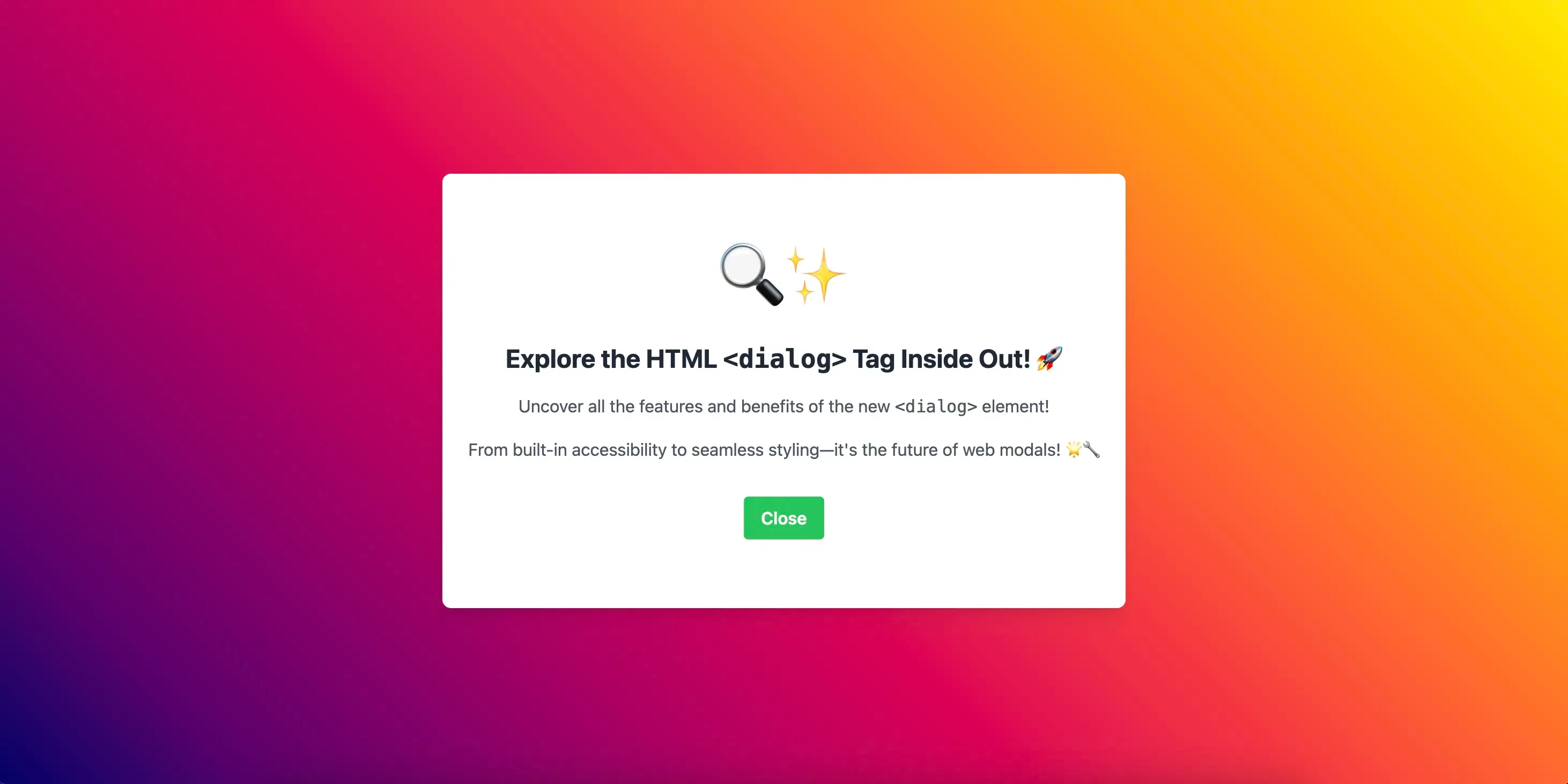 Saying Adios to Custom Modals: Introducing the HTML <dialog> Tag