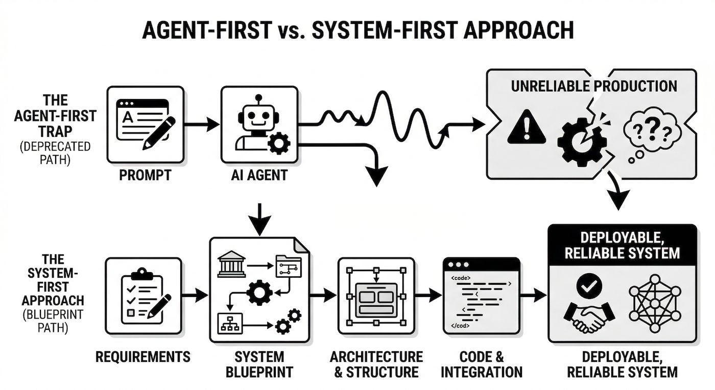Figure 1 - Agent-first vs System-first Approach
