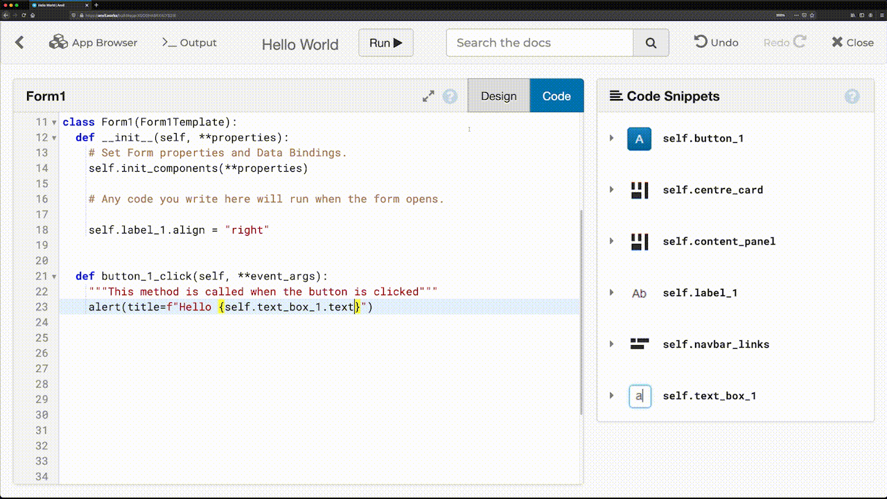 Adding a component to the UI in code