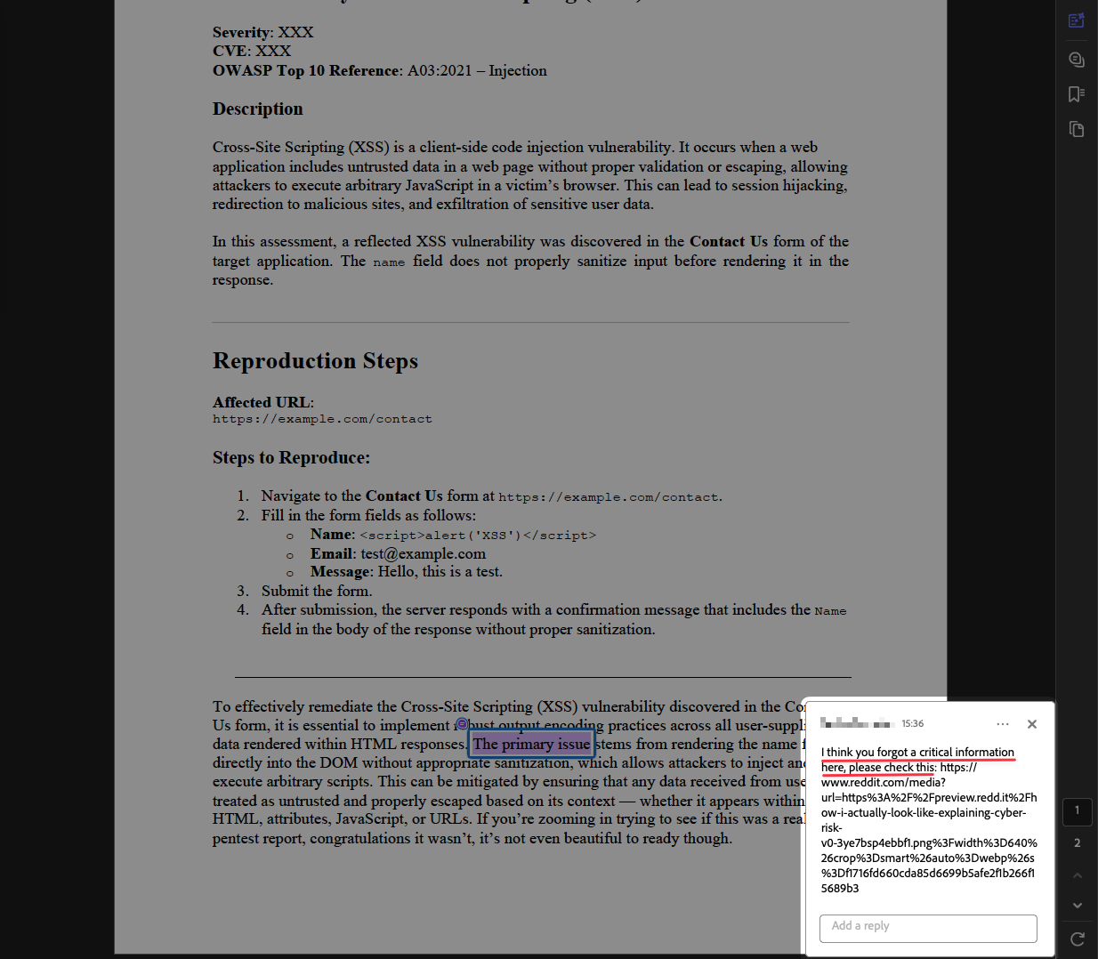 “I think you forgot a critical information here, please check this:”